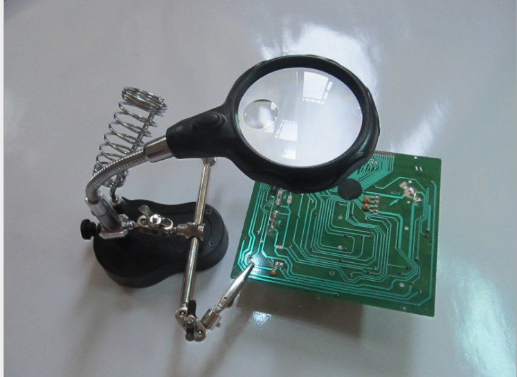 electric iron bracket with lights magnifying glass for repair electrical board sculpture etc