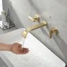 Buy cheap Gold 8 In Widespread Wall Mount Centerset Bathroom Faucet 2 Handle from wholesalers