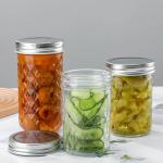 Buy cheap Glass Wide Mouth Canning Preserving Food Storage Jars With Metal Lids from wholesalers