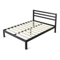 Buy cheap Black Wooden Slat Bed Frame 0.6-1.5mm Thick Steel Pipe With Headboard product
