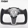 Buy cheap Racing Perforated Leather Tesla Carbon Fiber Steering Wheel Model 3 Y X S from wholesalers