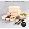 Buy cheap Take Away Fast Food, Compartment Packing Box, Containers, Starch Biodegradable, Environmental Lunch Meal Box from wholesalers