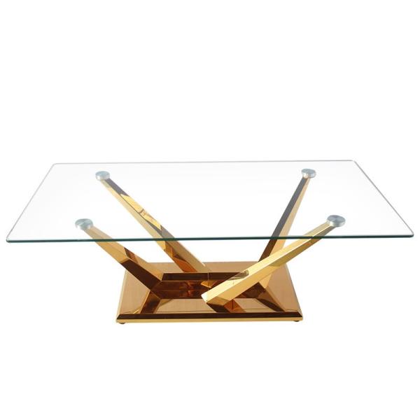 Buy cheap Unique Square Dining Table Metal Base Tempered Glass Top For Dining Room from wholesalers