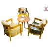 Buy cheap Solid Wood Black Brown Leather Armchair , Single Wood Frame Sofa With Huge Arm from wholesalers