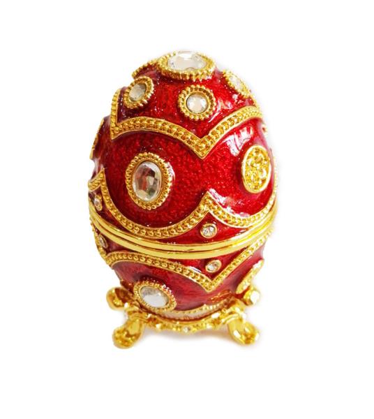 Buy cheap Handmade Enamel Faberge Easter Egg Jewelry box Luxury Blue Faberge Easter Egg Russian Royal Case Jewellery Box Holder from wholesalers