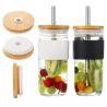 Buy cheap Beer Can Compatible Reusable Lids Bamboo Jar Lid With Straw Hole from wholesalers
