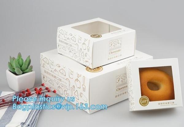 Buy cheap Kraft paper clear window biscuit / cookie / cake box,custom made fancy Luxury cardboard Coated paper cake box wholesale from wholesalers