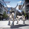 Buy cheap Large outdoor park metal art abstract animal hollow bull stainless steel sculpture from wholesalers