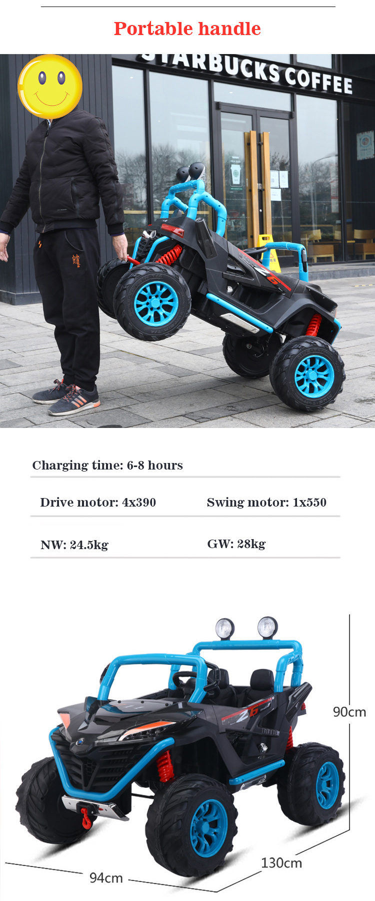 Children Ride On Car Electric Multi Function LED Light Suitable for Age 5-7 Years