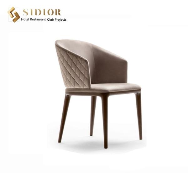 Buy cheap Removable Armrest European Style Dining Chair 62cm Width Solid Wood Legs from wholesalers