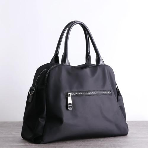 Buy cheap Zippered Black Leather Top Handle Bag ISO Unisex Shoulder Bag from wholesalers