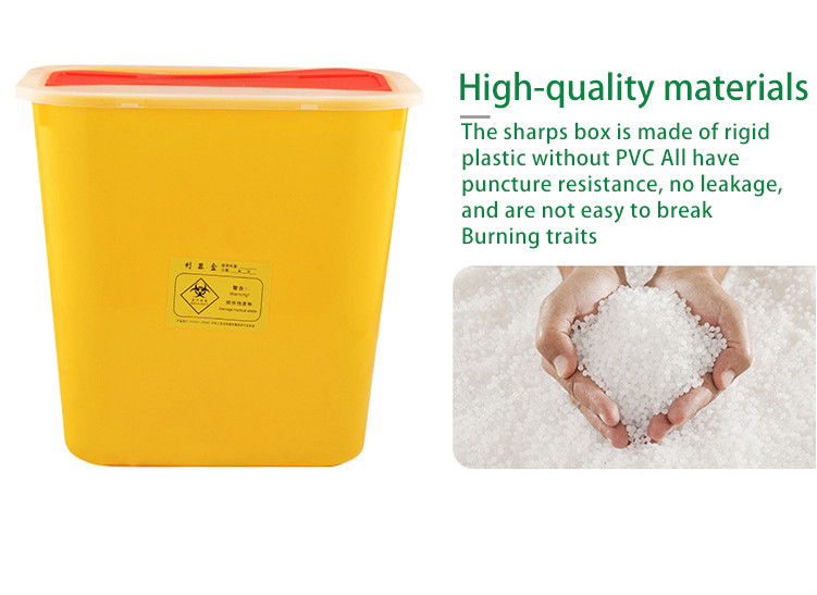 Liter round Medical Tackle Boxes medical waste boxes PVC Sharp container medical yellow safety box