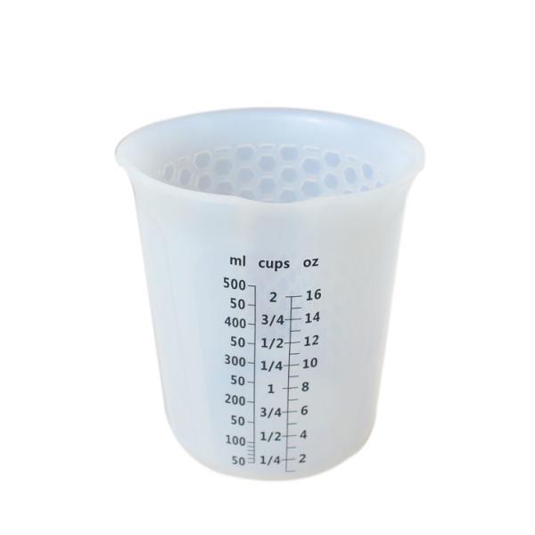 Buy cheap Heat Resistant Silicone Kitchen Tool Measuring Cups 500ml 16oz Custom Scale from wholesalers