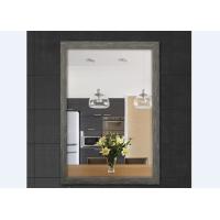 Buy cheap Flower Grain Color Framed Bathroom Mirrors With PS Plastic Mirror Frame product