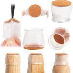 Silicone Chair Leg Floor Protectors Silicone Felt Furniture Leg Pads Caps Covers