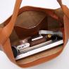 Buy cheap 45cm Ladies Brown full grain Faux Leather Soft Hobo Purses Crossbody from wholesalers