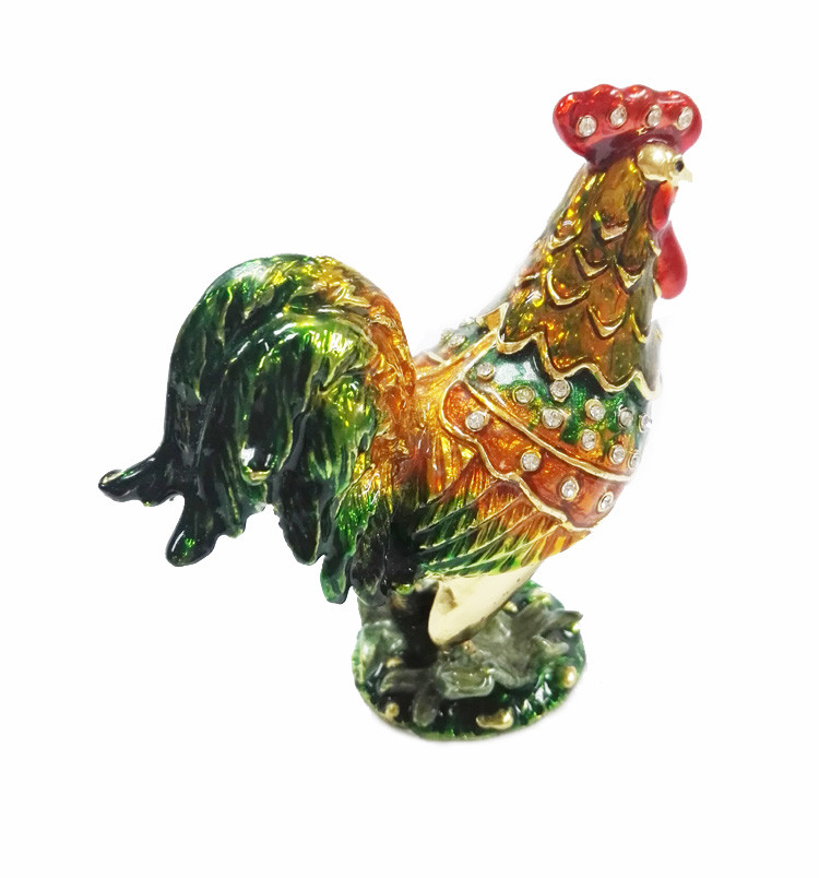 Decorative Alloy Rooster Jewelry Boxes High quality rooster shape jewelry box