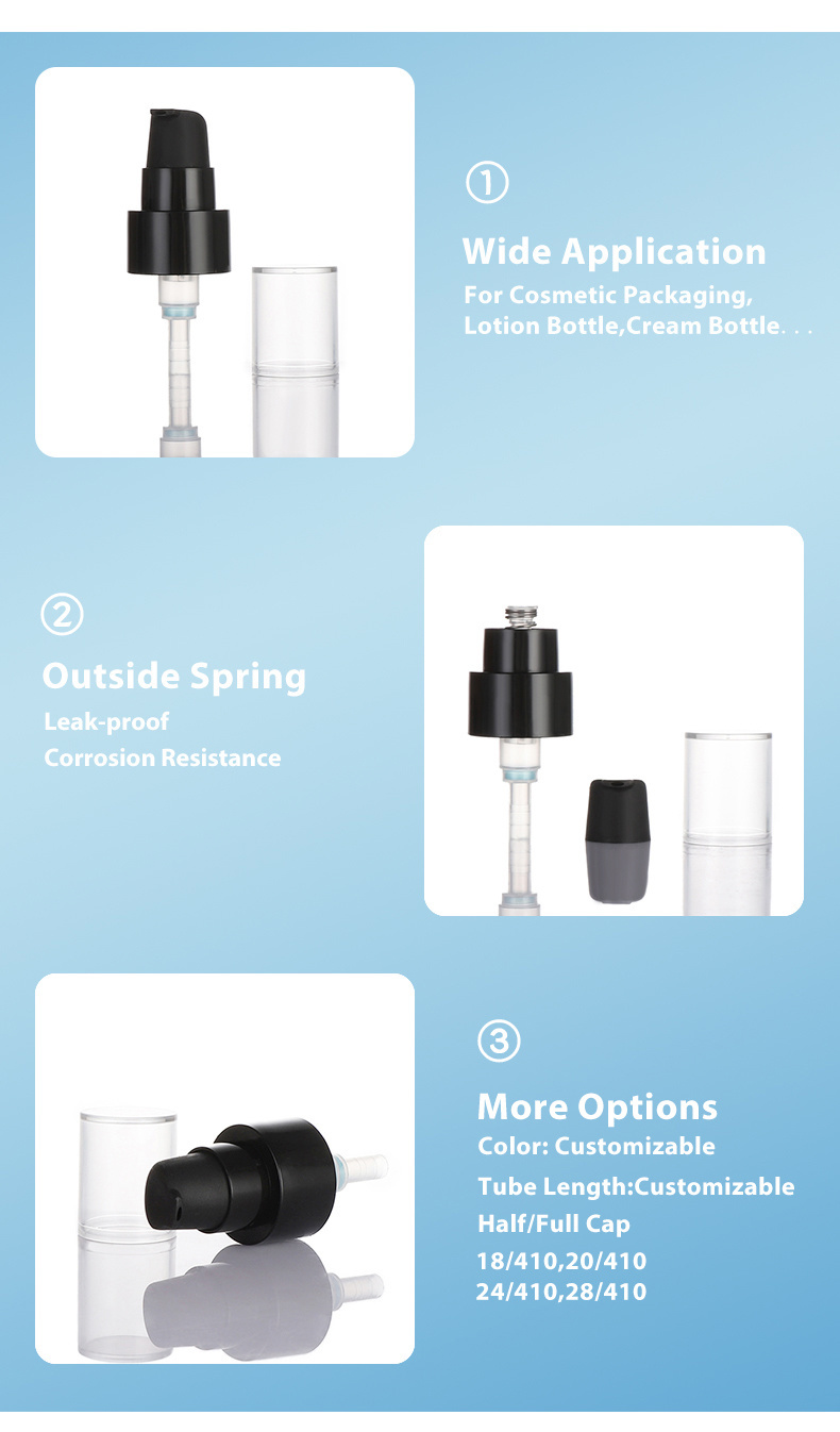 Yuyao 24mm Cream Lotion Pump Spring Outside with as Over Cap