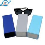 Pressure Resistant Folding Leather Sunglasses Case With Silk Screen Logo