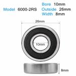 Rubber Sealed 6000 2RS Ball Bearing ABEC 3 Pool Pump Bearing High Speed