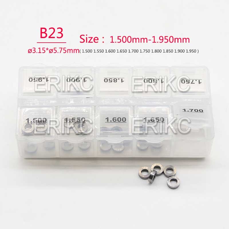 ERIKC B23 Common Rail Lift Adjusting Injector Shims 50 Pieces Nozzle Adjusting Shim for Denso