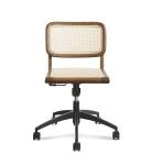 0.121CBM Executive Desk Rattan Office Chairs Wooden Black 46cm With Wheels Oem