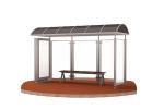 Height 2700-2800mm Stainless Steel Shelter , Prefab Bus Shelters Ceiling 1500