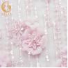 Buy cheap Excellent 3D Flower Lace Customized Embroidery 1 Yard Length Pink Floral Lace Fabric from wholesalers