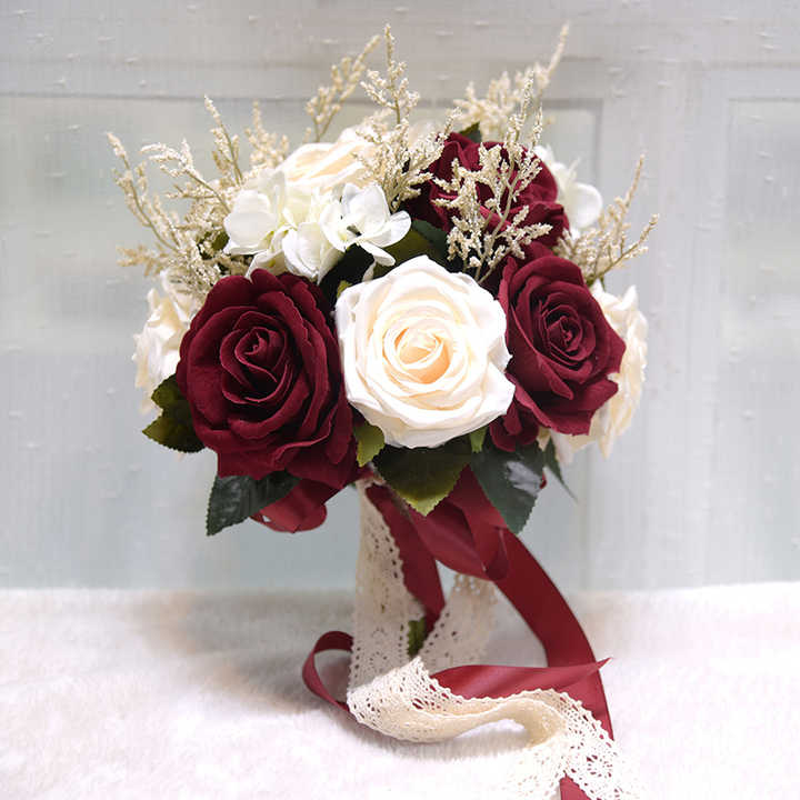 Artificial Flower Bouquet Rose Peony Silk Flowers for Wedding Decoration Bride Bridesmaid Bridal Bouquet Flower