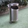 Buy cheap Stainless Steel Commercial Outdoor Trash Cans Rustproof For Garden Park from wholesalers