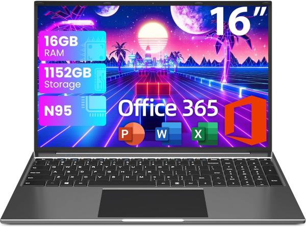 Buy cheap 16GB RAM 1152GB Storage 16 Inch Laptop Computer FHD Display N95 CPU 38WH Battery from wholesalers