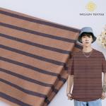 Buy cheap 175cm 185gsm Red And Black Striped Fabric Elastic Cotton T Shirt Material from wholesalers