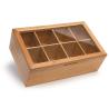 Buy cheap 8 Compartments Bamboo Storage Organizer Box , Wooden Tea Box With Glass Lid from wholesalers