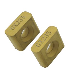 Tungsten Cutting Carbide Milling Inserts CVD TiN Coated Yellow