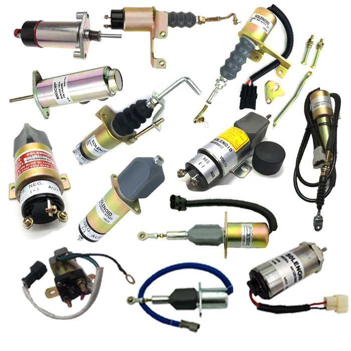 129953-77811 Excavator Electrical Parts 12Volt Fuel Flameout Stop Solenoid