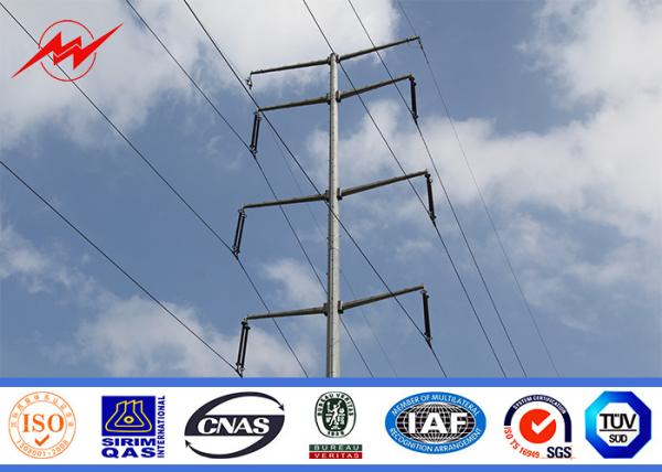 Buy cheap 17M Round Tapered Galvanized Power Distribution Steel Transmission Poles AWS D1.1 from wholesalers