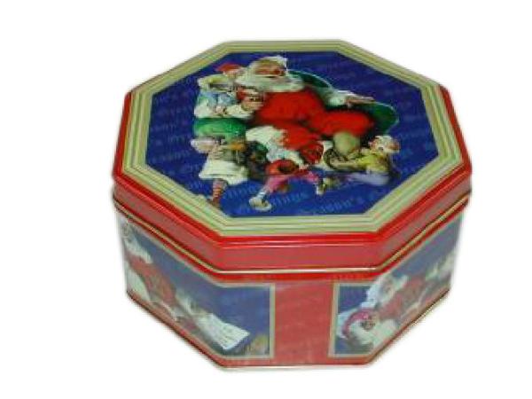 Buy cheap Hexagonal Square Tin Can , Gift Packaging Metal Cookie Jar 139*139*64hmm from wholesalers