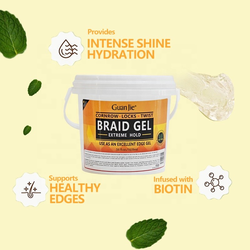 ODM Big Size Braiding Gel Shine Jam For African Frizz Control Defining Hair Perfection Hair Long-lasting Styling