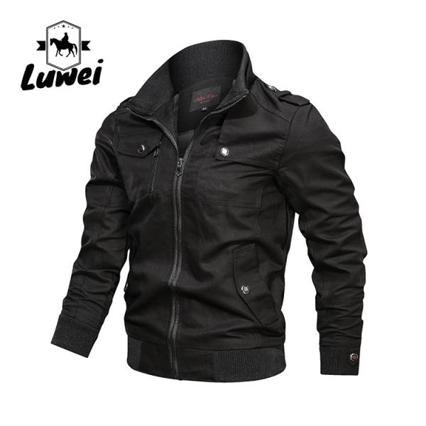 Buy cheap Custom Printed Winter Padded Sportswear Utility Bomber Leather Jacket Men with Zipper Pockets from wholesalers
