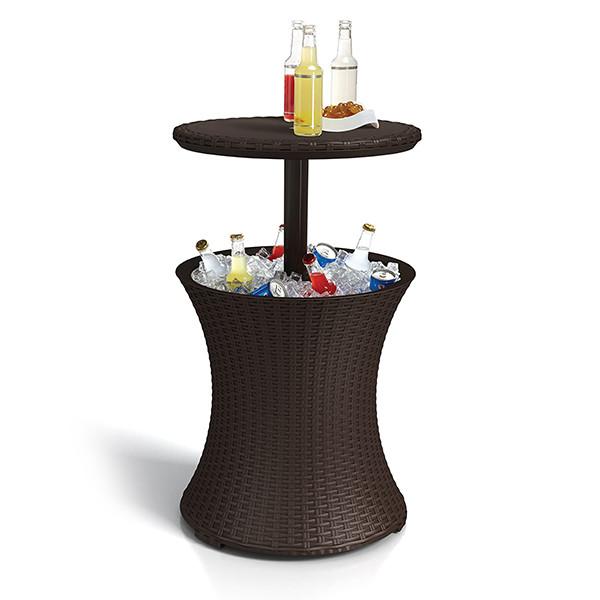 Contemporary Hot Tub Side Table With 7.5 Gallon Beer And Wine Cooler Outdoor