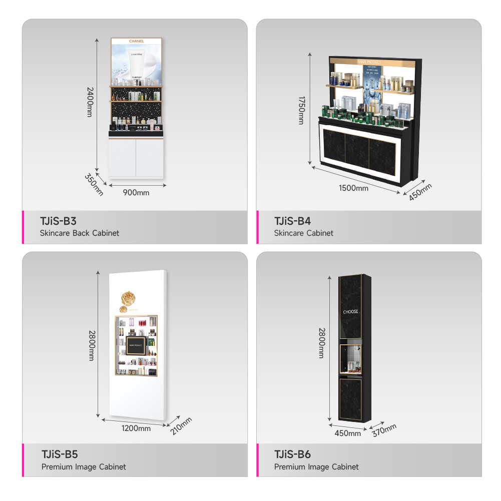 Branded Skincare Shop Fitting Imported Product Display Stand with Light-box for Beauty Shop Decoration and Retail Store Design