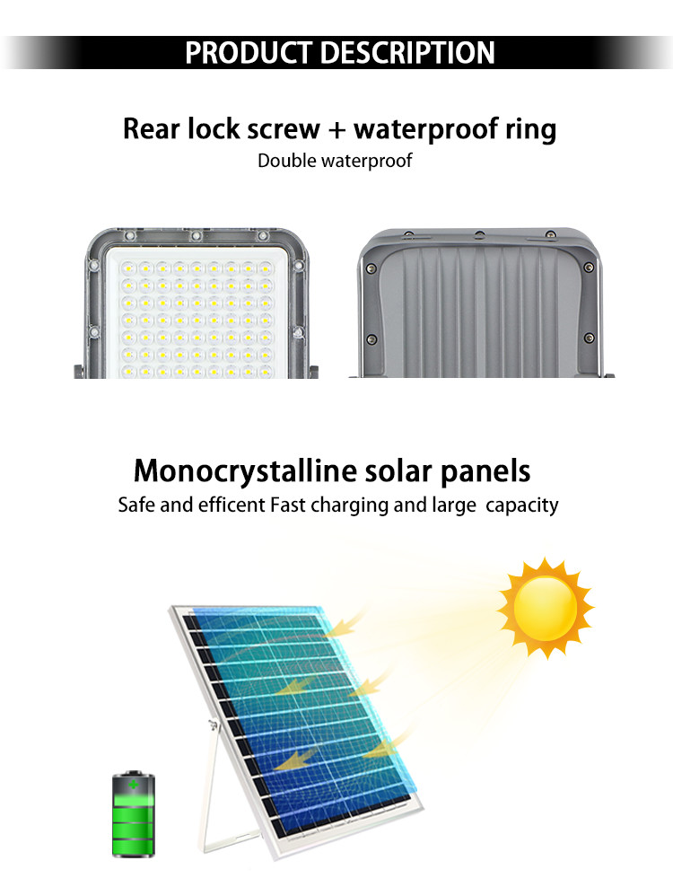 Garden LED Solar Powered Flood Lights 30w 60w 100w Super Bright Security Long Life IP67