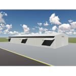 Prefabricated Industrial Steel Buildings , Modular Steel Building Hangar With