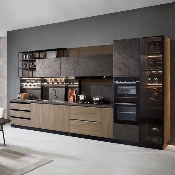 Buy cheap Melamine Board Prefab Kitchen Cabinets Wall Mounted Furniture from wholesalers