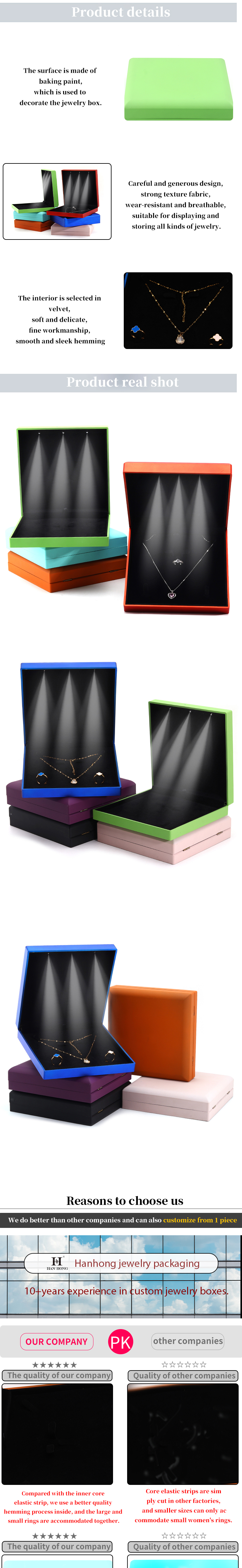 Hanhong Custom Logo White Light Jewelry Packaging Box Set with Ring Necklace Earrings