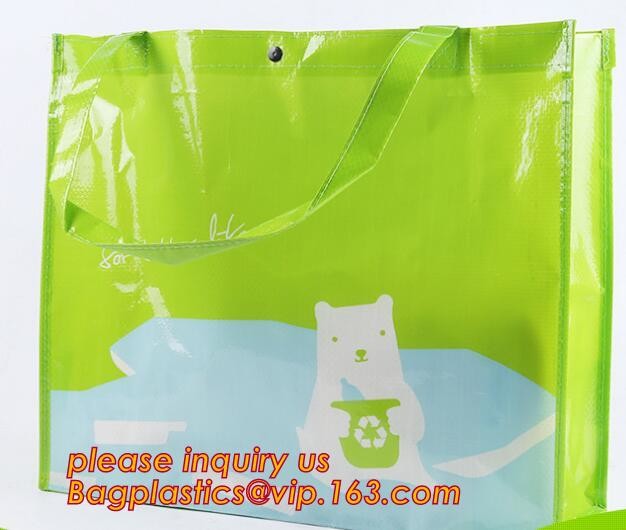 Factory custom recyclable folding laminated pp non woven bag shopping with heat transfer printing non woven fabric carry