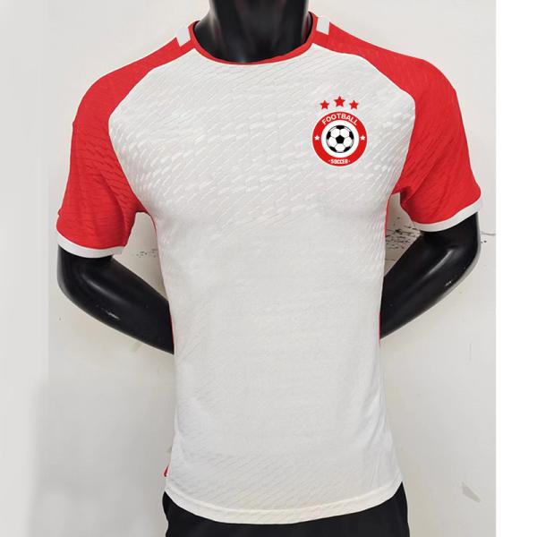 Buy cheap Twill / Plain Pattern Thai Quality Football Jersey Red And White Men'S Football Uniform from wholesalers