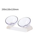Sustainable Transparent Double Bowl Dog Feeder Tilt Elevated Cat Food Bowls