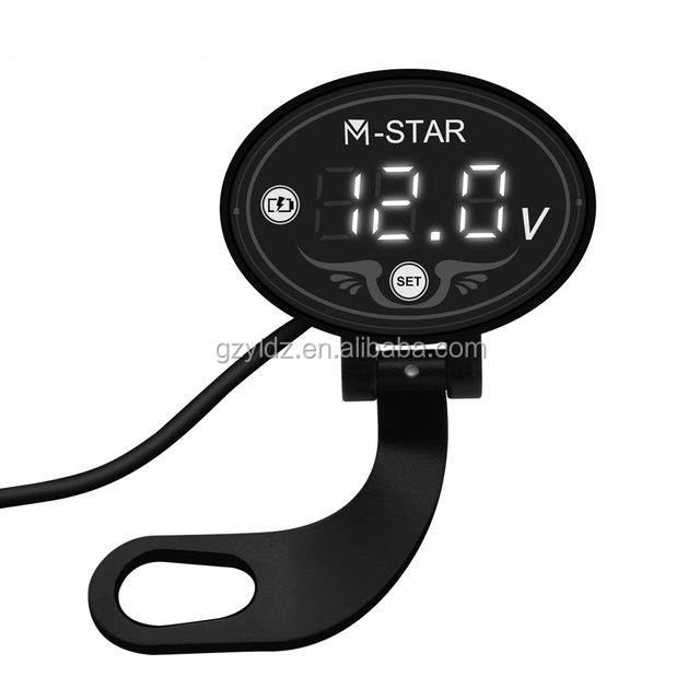 ROHS FCC 12V Battery Digital Voltmeter Motorcycle Waterproof Voltage Gauge