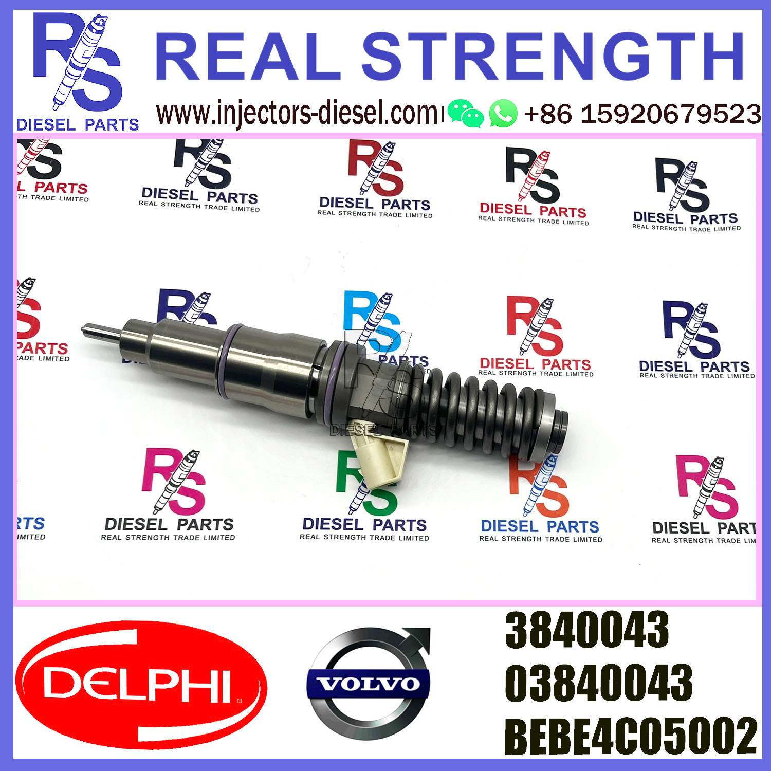 DELPHI 2pin injector 3840043 03840043 BEBE4C05002 Diesel pump Injector V-O-L-V BEBE4C05002 E1 for V-O-L-V PENTA ENGINES